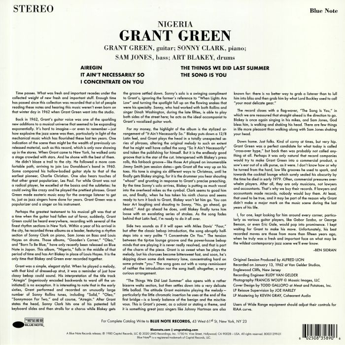 GREEN, Grant - Nigeria (Tone Poet Series) (reissue)
