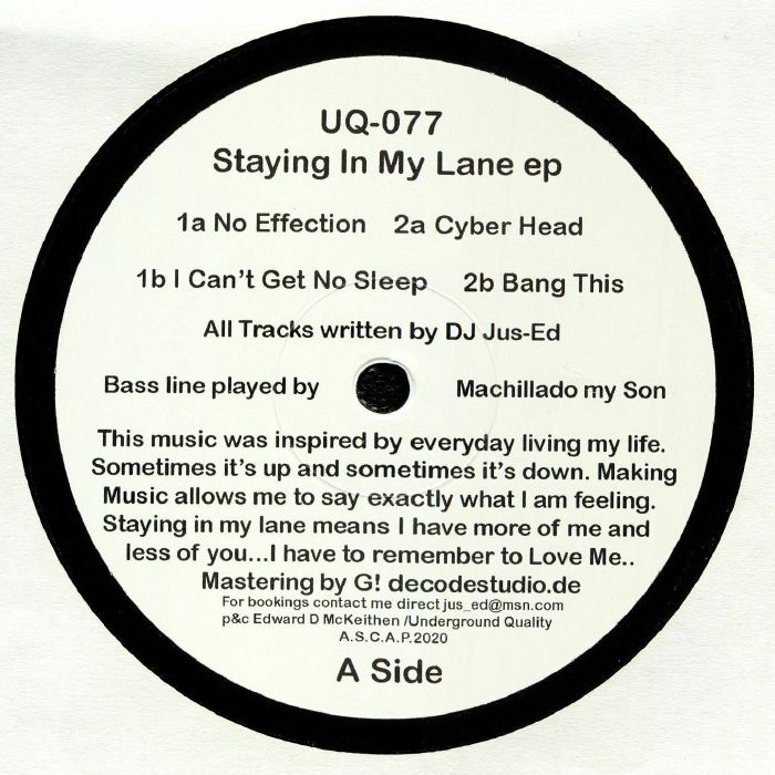 DJ JUS ED - Staying In My Lane EP