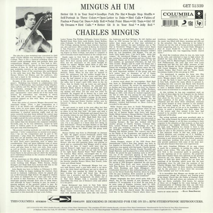 MINGUS, Charles - Mingus Ah Um (60th Anniversary Edition) (reissue) (Record Store Day 2020)
