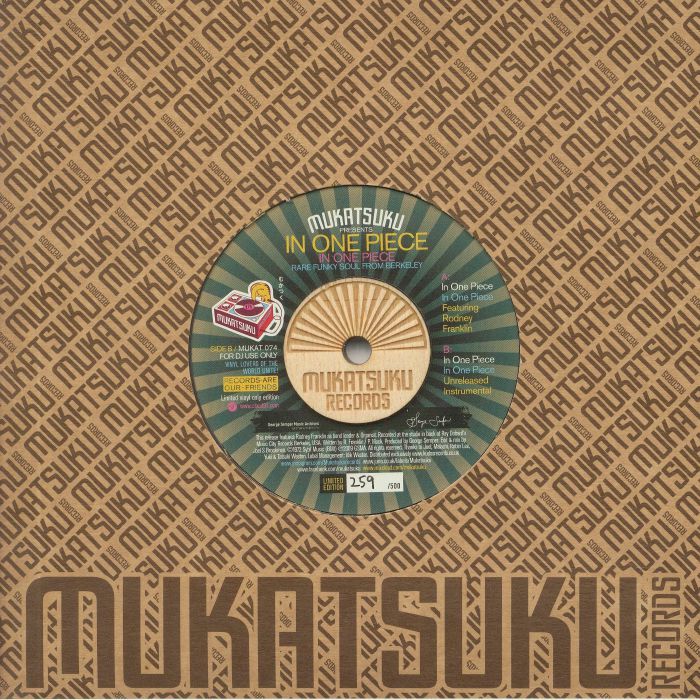 MUKATSUKU presents IN ONE PIECE FEATURING RODNEY FRANKLIN - In One Piece: Rare Funky Soul From Berkeley (Produced By George Semper) Juno Exclusive 45 Adapter Edition