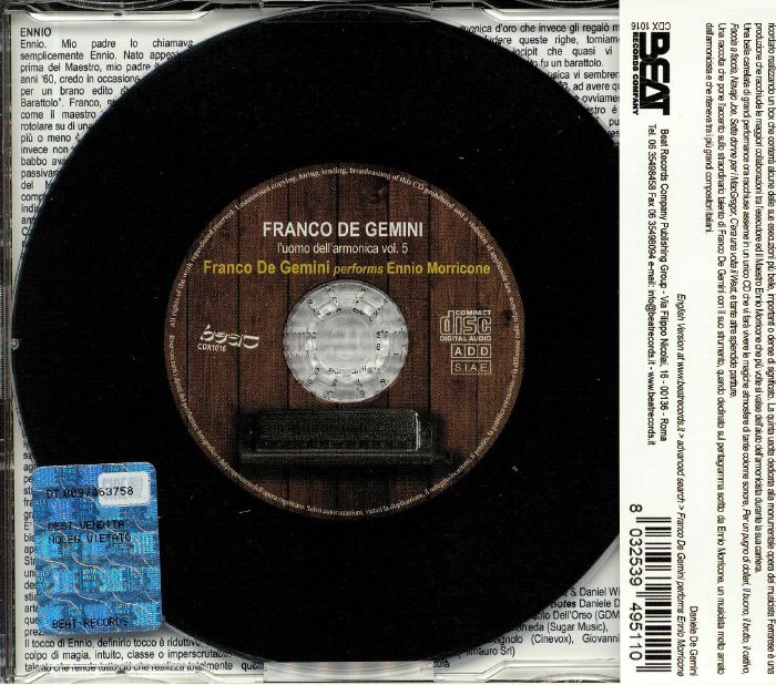 DE GEMINI, Franco - Franco De Gemini Performs Ennio Morricone