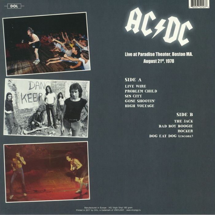 AC/DC - Live At Paradise Theater Boston MA August 21st 1978 Vinyl at ...