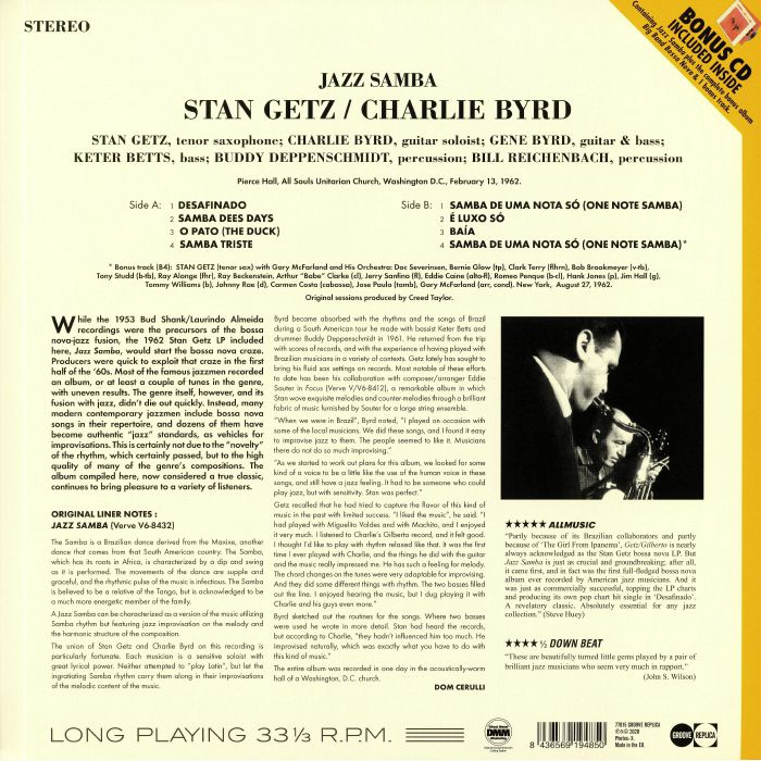 GETZ, Stan/CHARLIE BYRD - Jazz Samba