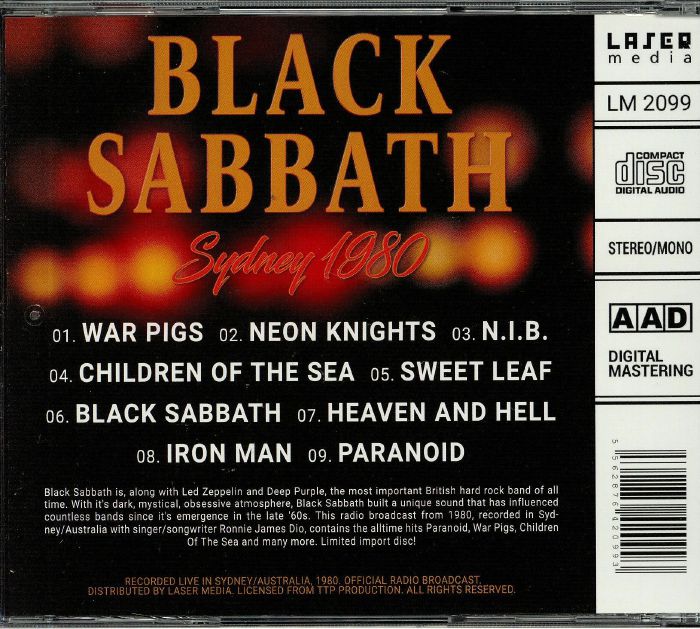 BLACK SABBATH Sydney 1980 vinyl at Juno Records.