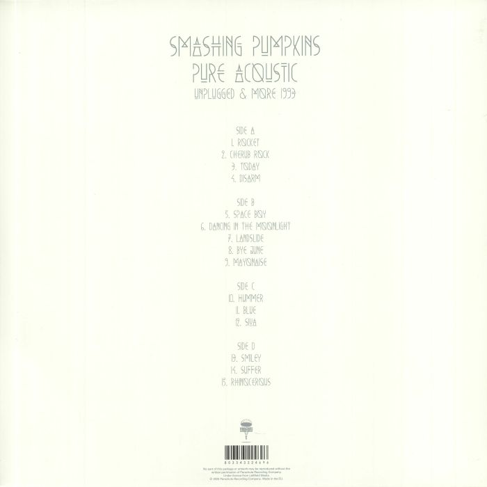 SMASHING PUMPKINS - Pure Acoustic: Unplugged & More 1993