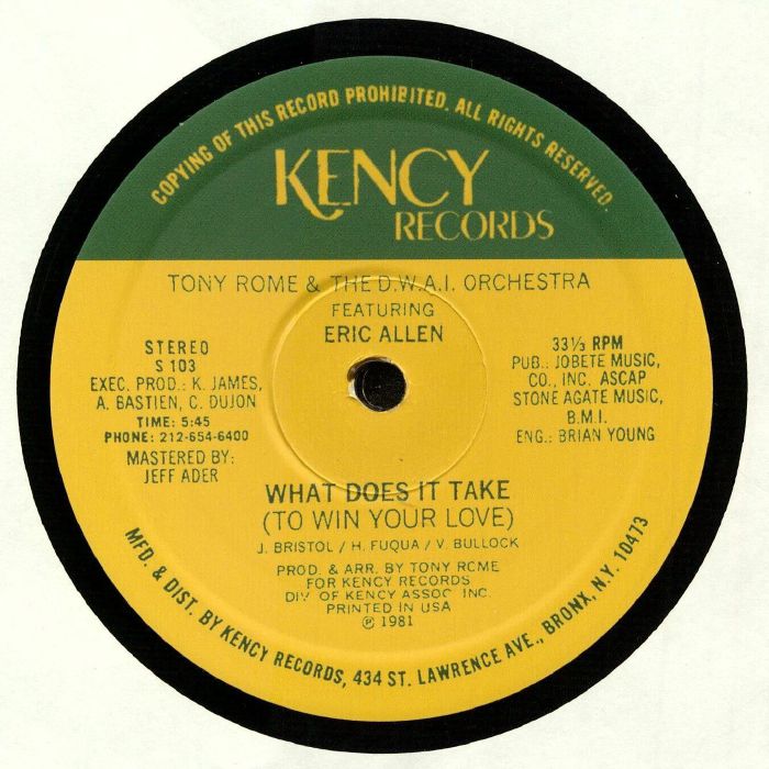 ROME, Tony & THE DWAI ORCHESTRA - What Does It Take (To Win Your Love) (reissue)