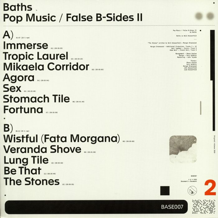 BATHS - Pop Music/False B Sides II
