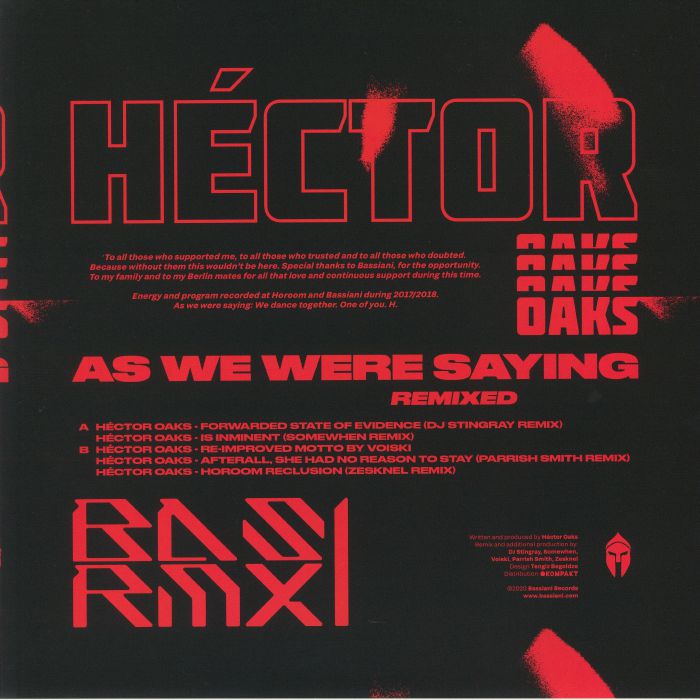 OAKS, Hector - As We Were Saying Remixed
