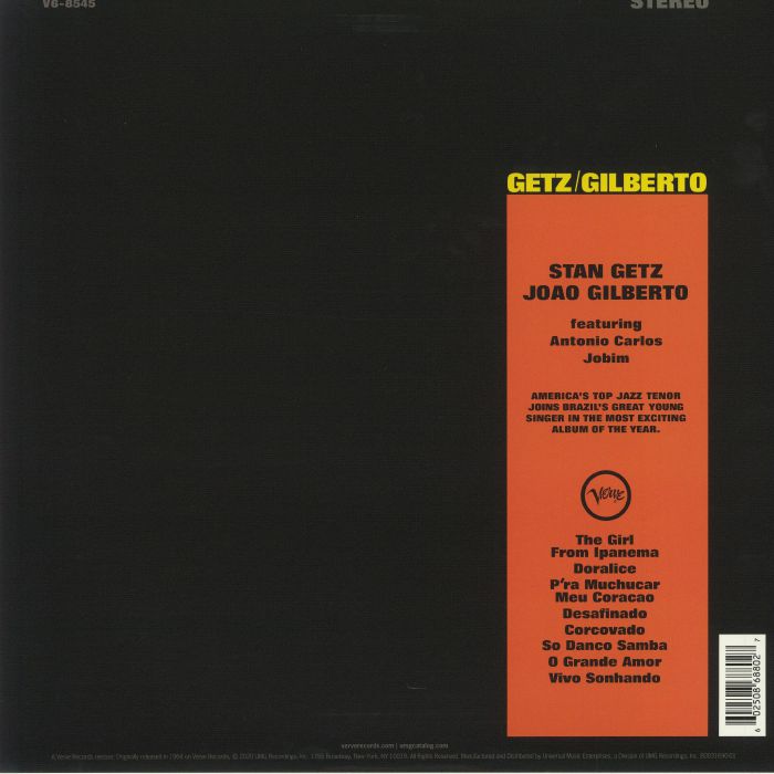 GETZ, Stan/JOAO GILBERTO feat ANTONIO CARLOS JOBIM - Getz/Gilberto (remastered) (Acoustic Sounds Series Audiophile Edition)