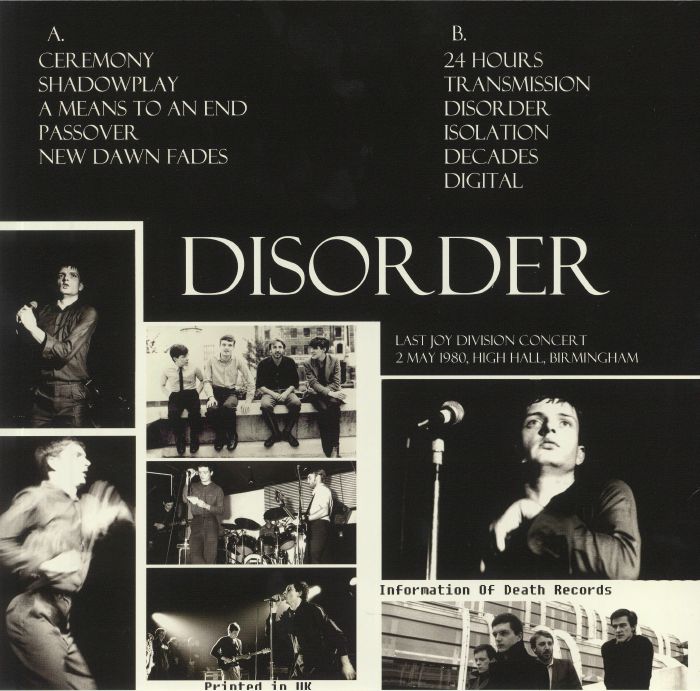 JOY DIVISION Disorder Vinyl at Juno Records.