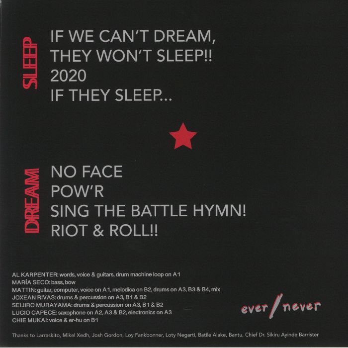 AL KARPENTER - If We Can't Dream They Won't Sleep