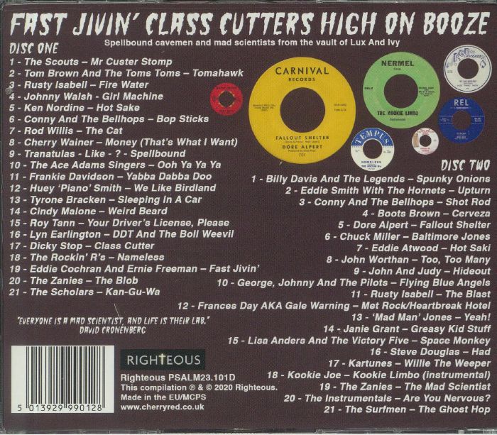VARIOUS - Fast Jivin' Class Cutters High On Booze: Spellbound Cavemen & Mad Scientists From The Vault Of Lux & Ivy