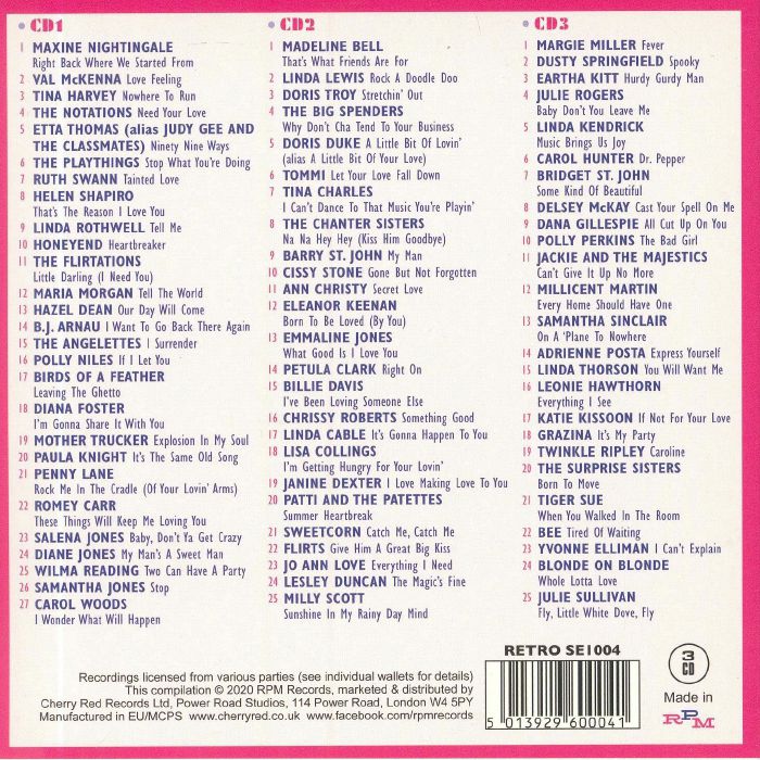 VARIOUS - Right Back Where We Started From: Female Pop & Soul In ...