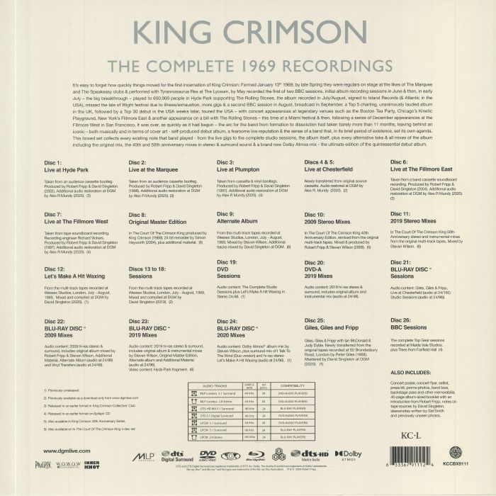 king crimson tour dates 1969