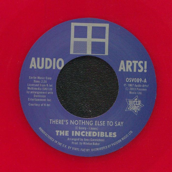 INCREDIBLES, The/AUDIO ARTS STRINGS - There's Nothing Else To Say (reissue)