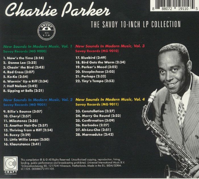 Charlie PARKER - The Savoy 10 Inch LP Collection
