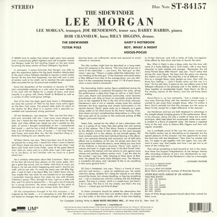 MORGAN, Lee - The Sidewinder (reissue)