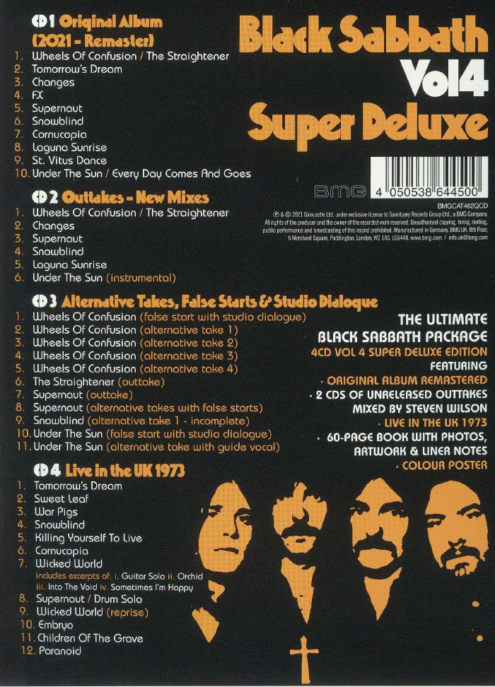 BLACK SABBATH - Vol 4 (Super Deluxe Edition) CD At Juno Records.