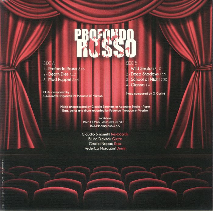 CLAUDIO SIMONETTI'S GOBLIN - Profondo Rosso (Soundtrack) (45th Anniversary Edition)
