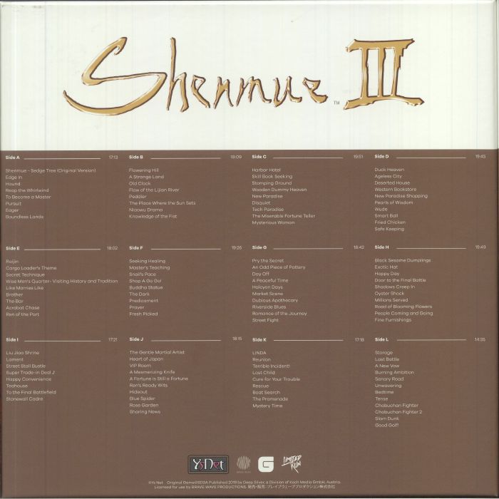 YS NET - Shenmue III The Definitive Soundtrack Vol 2 : Niaowu