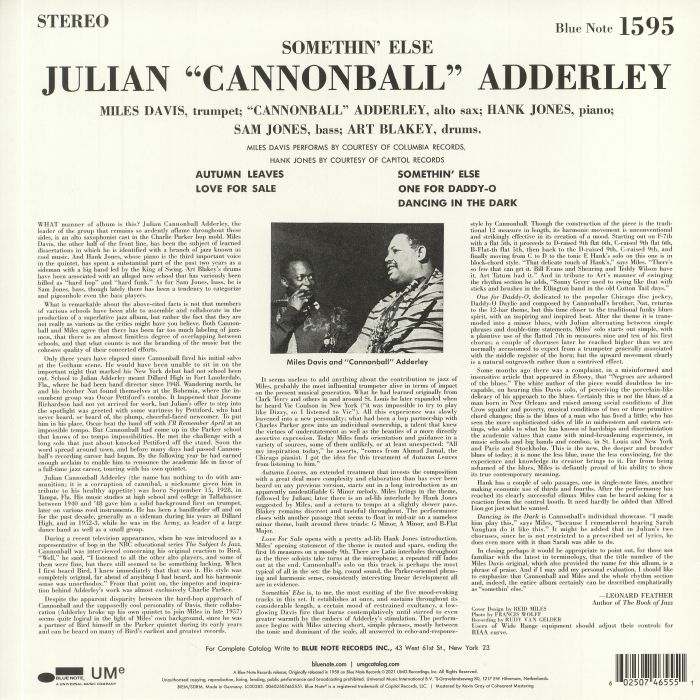 ADDERLEY, Cannonball - Something Else (reissue)