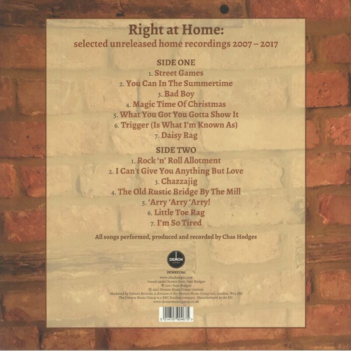 HODGES, Chas - Right At Home: Selected Unreleased Home Recordings 2007-2017
