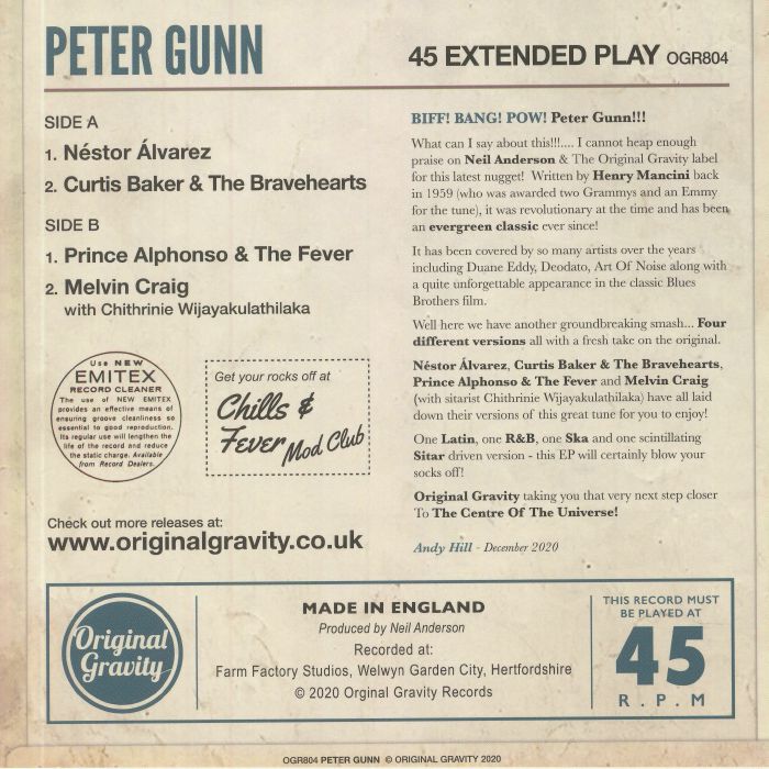 ALVAREZ, Nestor/CURTIS BAKER & THE BRAVEHEARTS/PRINCE ALPHONSO & THE FEVER/MELVIN CRAIG with CHITHRINIE WIJAYAKULATHILAKA - Peter Gunn EP