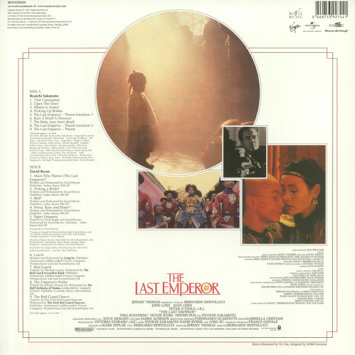 Ryuichi SAKAMOTO/DAVID BYRNE/CONG SU - The Last Emperor