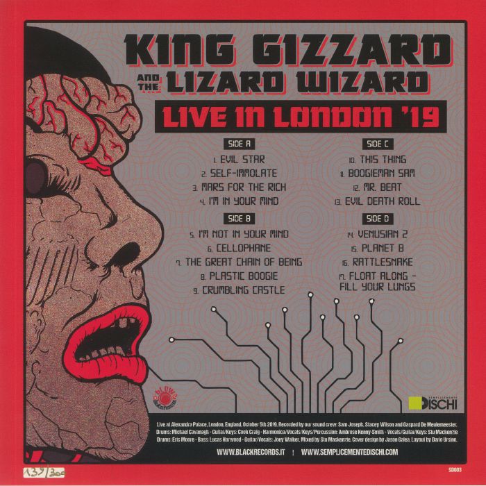KING GIZZARD & THE LIZARD WIZARD Live In London 19 (remastered) Vinyl