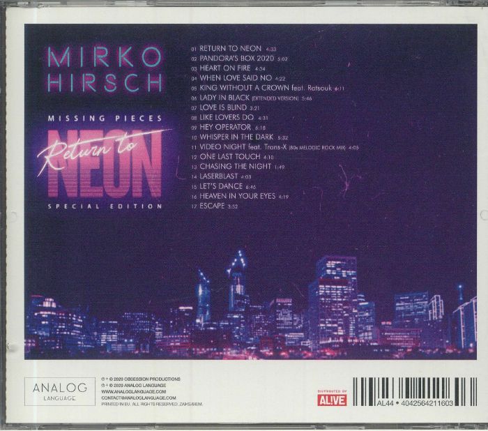 HIRSCH, Mirko - Missing Pieces: Return To Neon (Special Edition)