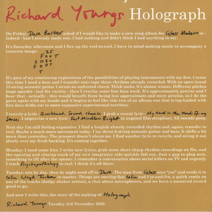 YOUNGS, Richard - Holograph