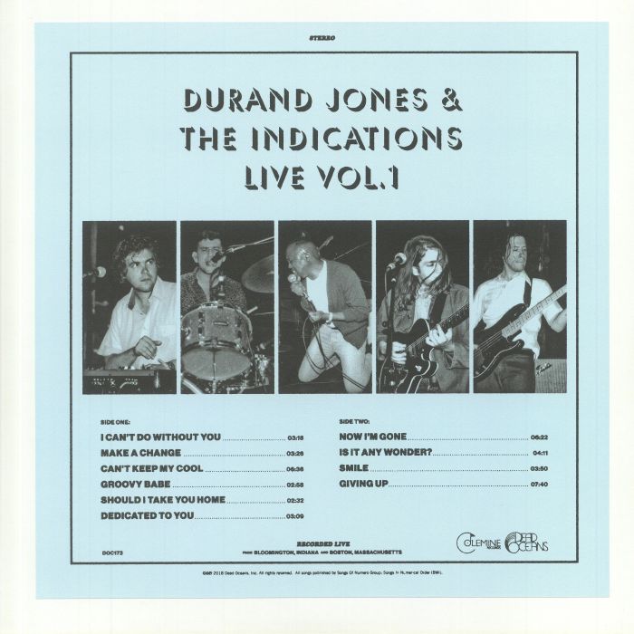 JONES, Durand & THE INDICATIONS - Durand Jones & The Indications Live Vol 1