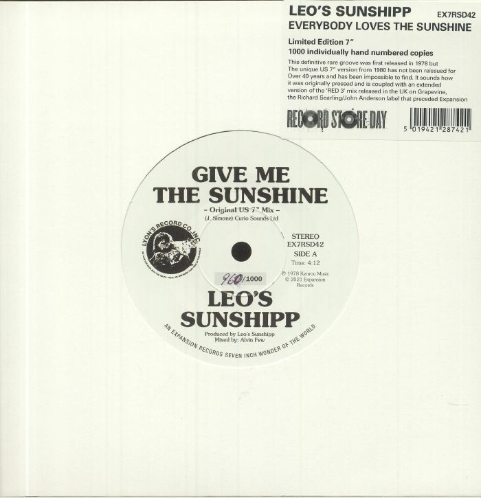 LEO'S SUNSHIPP - Give Me The Sunshine (Record Store Day RSD 2021)