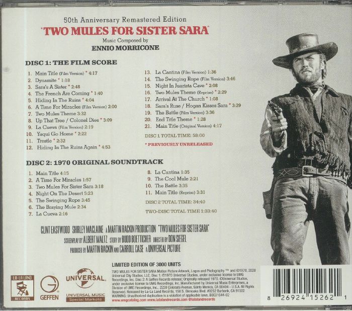 MORRICONE, Ennio - Two Mules For Sister Sara (Soundtrack) (50th Anniversary Edition)