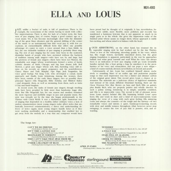 FITZGERALD, Ella/LOUIS ARMSTRONG - Ella & Louis