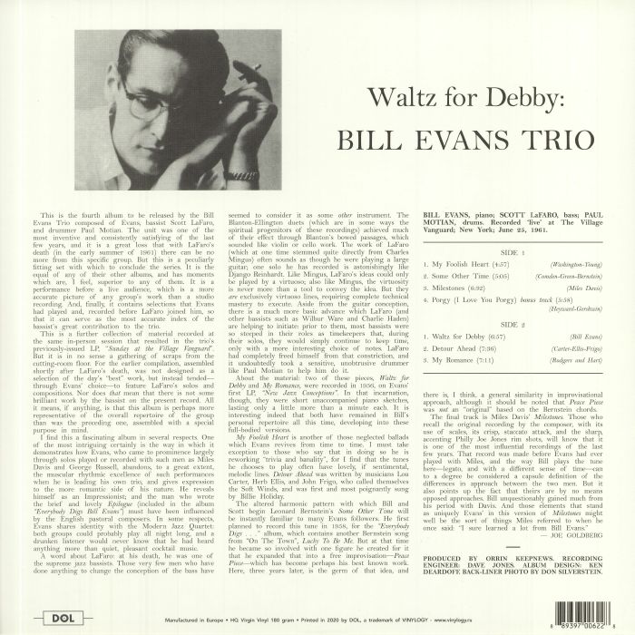 BILL EVANS TRIO - Waltz For Debby (reissue)