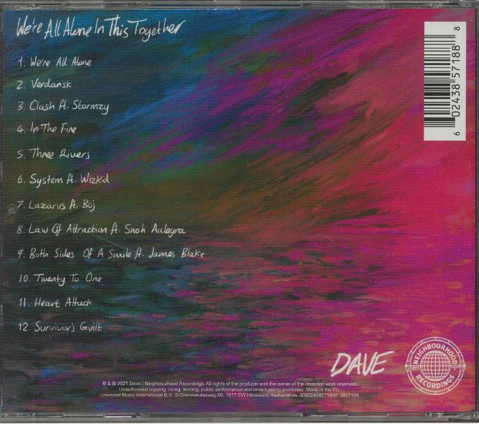 DAVE - We re All Alone In This Together CD at Juno Records.