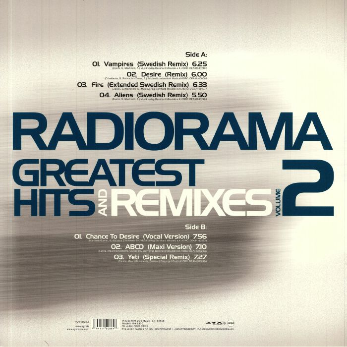 RADIORAMA - Greatest Hits & Remixes Volume 2 Vinyl at Juno Records.