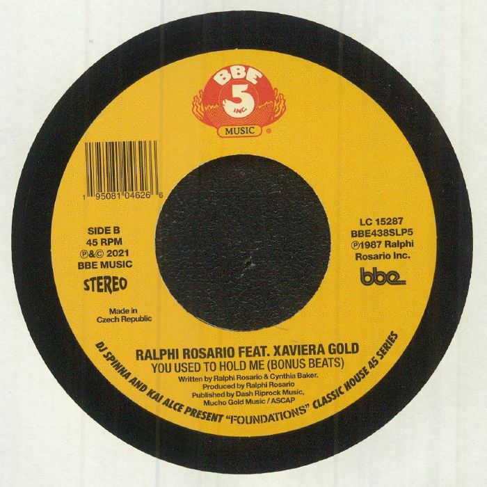 DJ SPINNA/KAI ALCE/RALPHI ROSARIO - DJ Spinna & Kai Alce Present Foundations Classic House 45 Series Part 5: You Used To Hold Me
