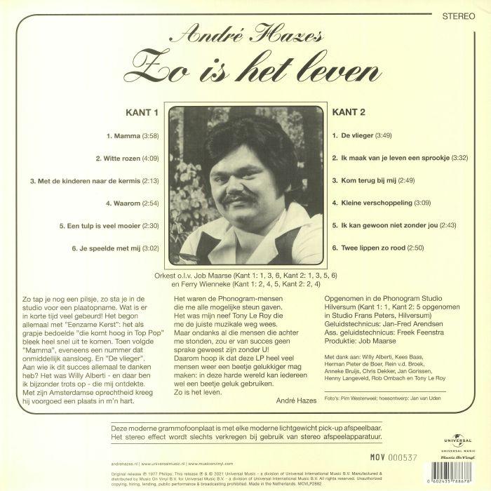 HAZES, Andre - Zo Is Het Leven (reissue)