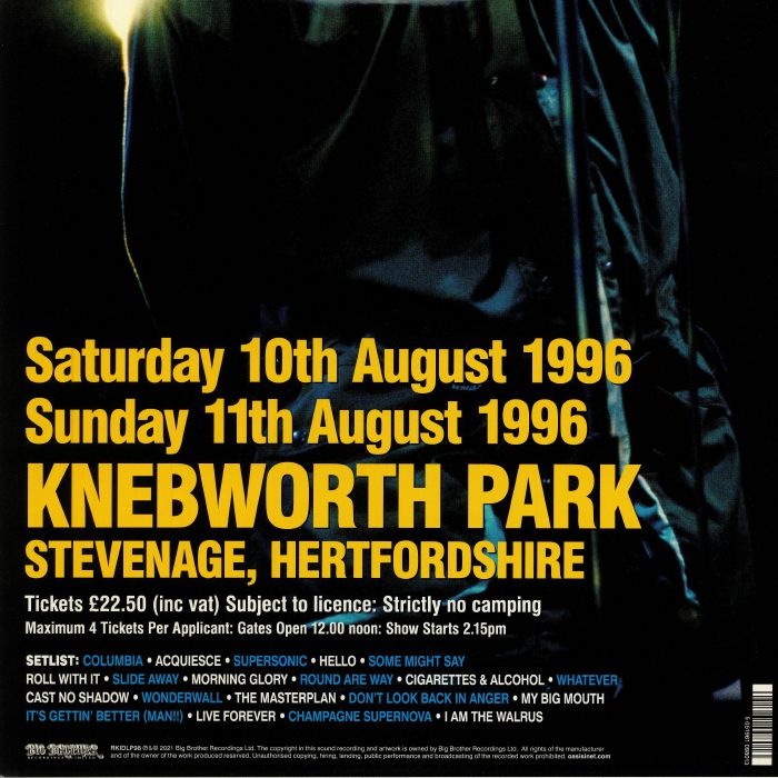 OASIS - Knebworth 1996 レコード at Juno Records.