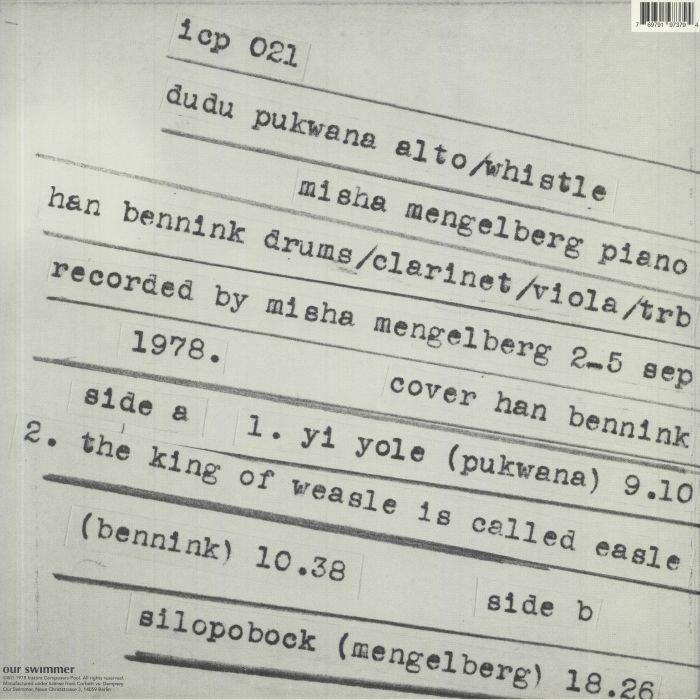 PUKWANA, Dudu/HAN BENNINK/MISHA MENGELBERG - Yi Yole (reissue)