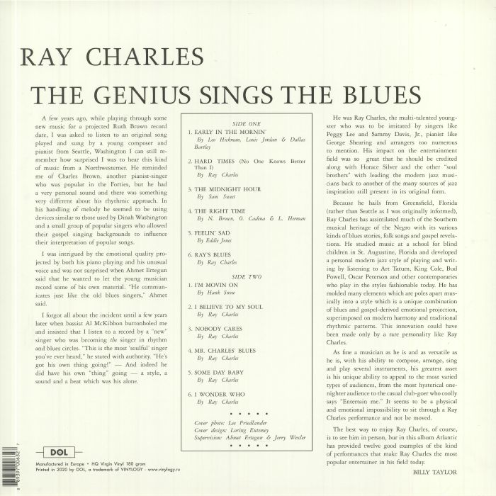 Ray CHARLES - The Genius Sings The Blues Vinyl at Juno Records.