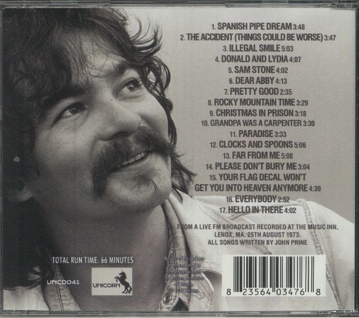 PRINE, John - Live At The Music Inn 1973: The Lenox Massachusetts Broadcast