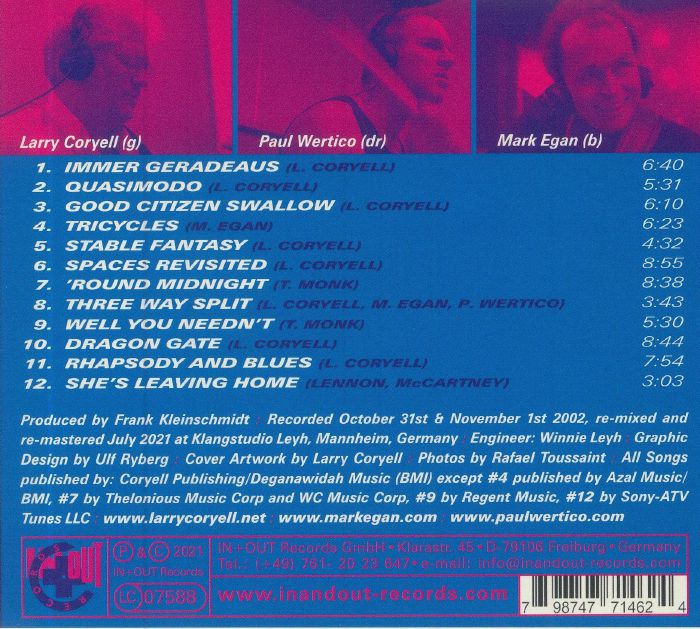 Larry CORYELL/PAUL WERTICO/MARK EGAN Tricycles (Deluxe Edition) CD at Juno Records.