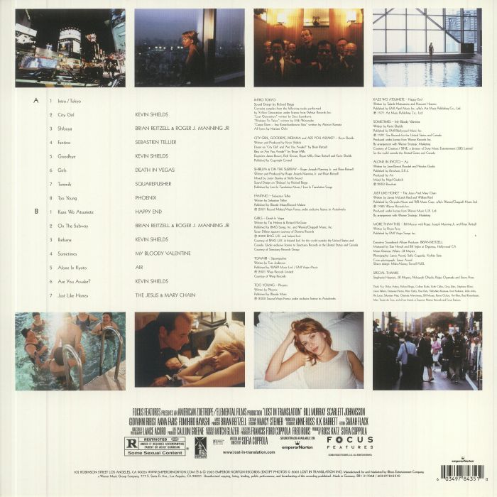 VARIOUS - Lost In Translation (Soundtrack) (reissue)