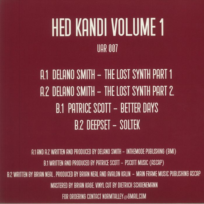 SMITH, Delano/PATRICE SCOTT/DEEPSET - Hed Kandi Volume 1