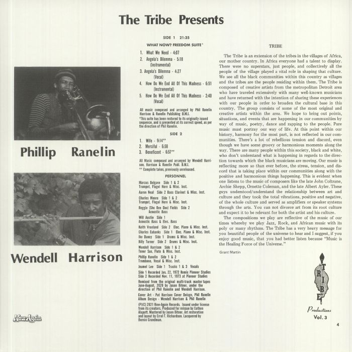 RANELIN, Phillip/WENDELL HARRISON - Message From The Tribe (reissue)