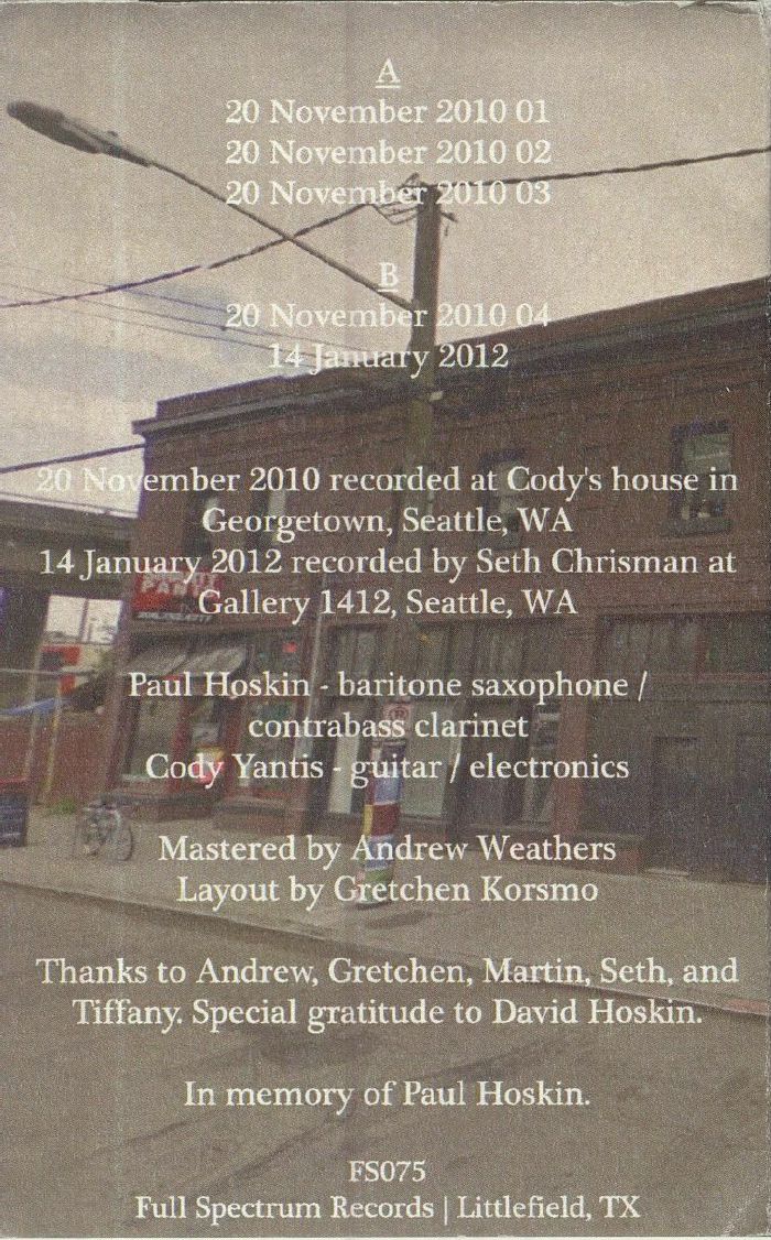 HOSKIN, Paul/CODY YANTIS - Georgetown Archive