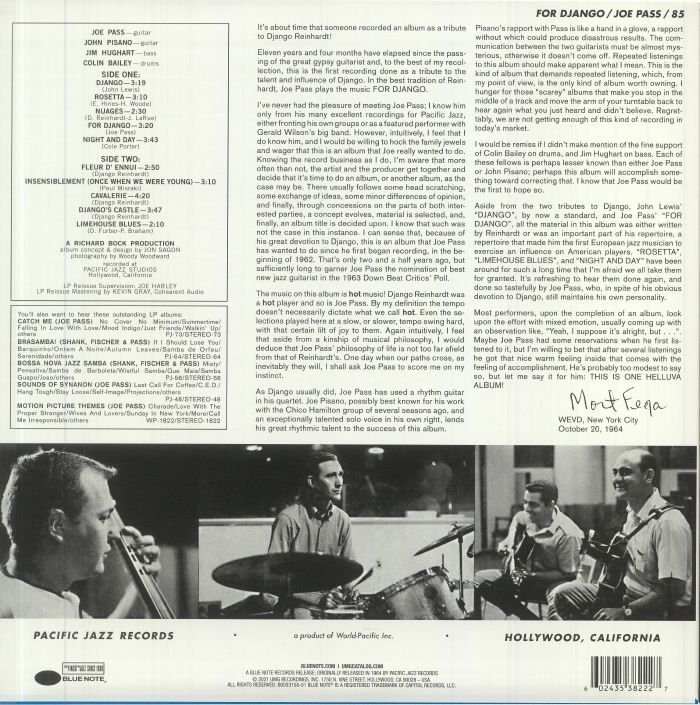 JOE PASS - For Django (Tone Poet Series)